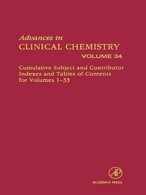 cover image of Advances in Clinical Chemistry, Volume 34
